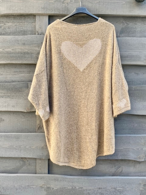 Pullover "heart" taupe