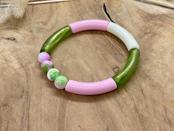 Tube Armband rose grün